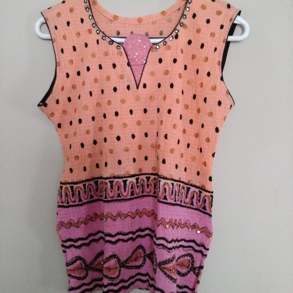 Beige and Pink top. Free size - Picture 2 of 3